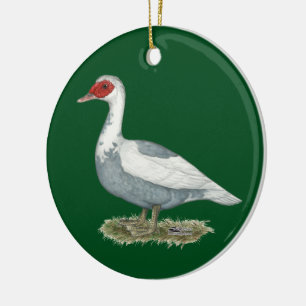 Muscovy Blue Pied Duck Keramik Ornament