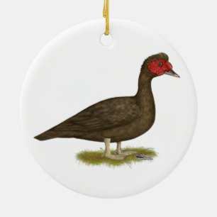 Muscovy Drake Chocolate Keramik Ornament