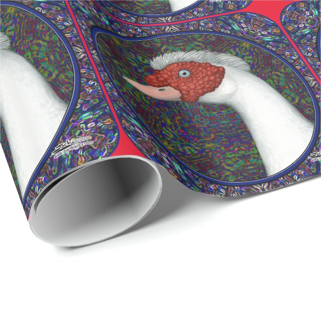 Muscovy Duck Head White Geschenkpapier (Rolleneckpunkt)