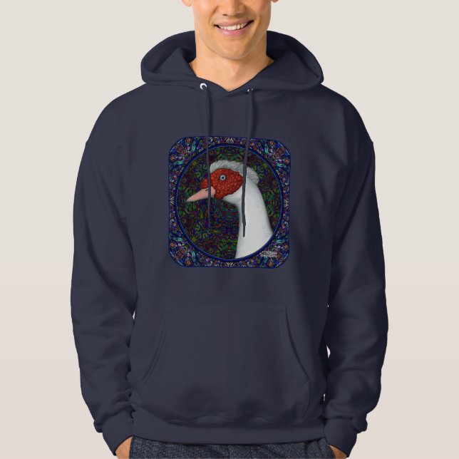 Muscovy Duck Head White Hoodie (Vorderseite)