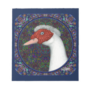Muscovy Duck Head White Notizblock