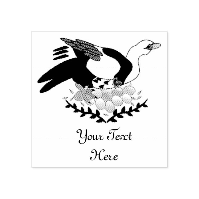 Muscovy Duck on a Nest of Eggs Gummistempel (Prägung)