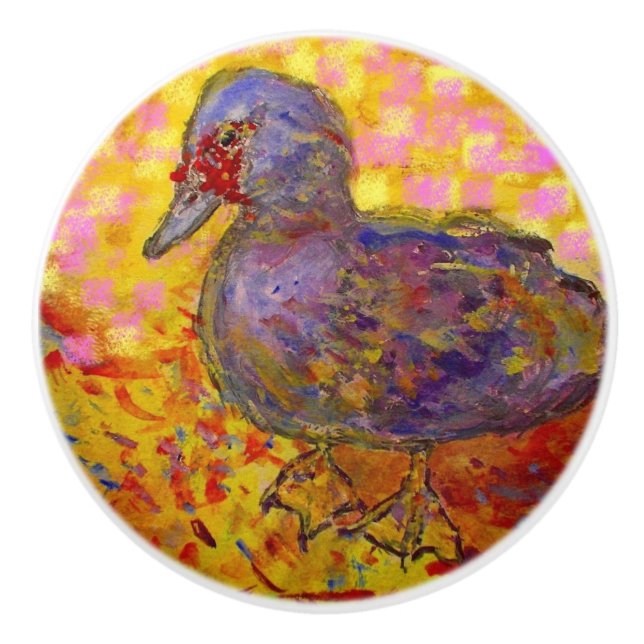 Muscovy-Ente Keramikknauf (Vorderseite)