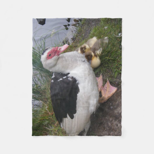 Muscovy-Enten-Familien-Fleece-Decke Fleecedecke (Vorderseite)