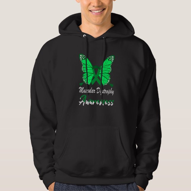 Muscular Dystrophy Awareness Butterfly Green Ribbo Hoodie (Vorderseite)