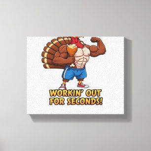 Muscular Turkey Gym Champion Funny Erntedank Cl Leinwanddruck