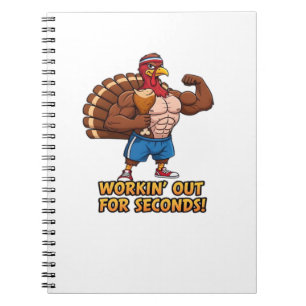 Muscular Turkey Gym Champion Funny Erntedank Cl Notizblock