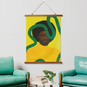 Muse #4 wandteppich mit holzrahmen