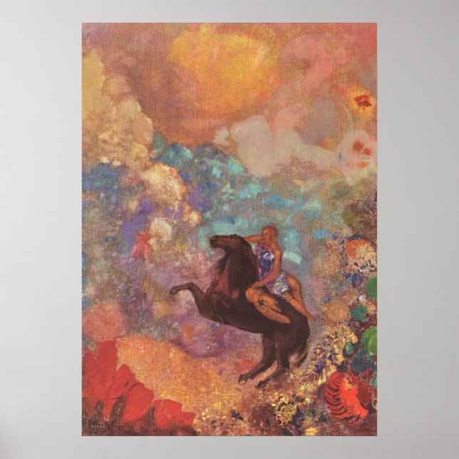 Muse auf Pegasus, Odilon Redon Poster (Vorne)