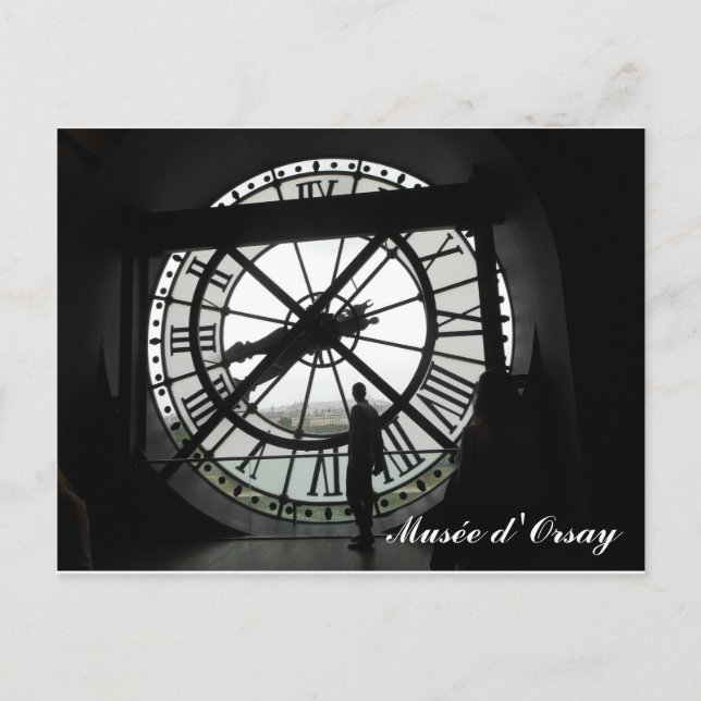 Musée d'Orsay Clock (Text) Postkarte (Vorderseite)