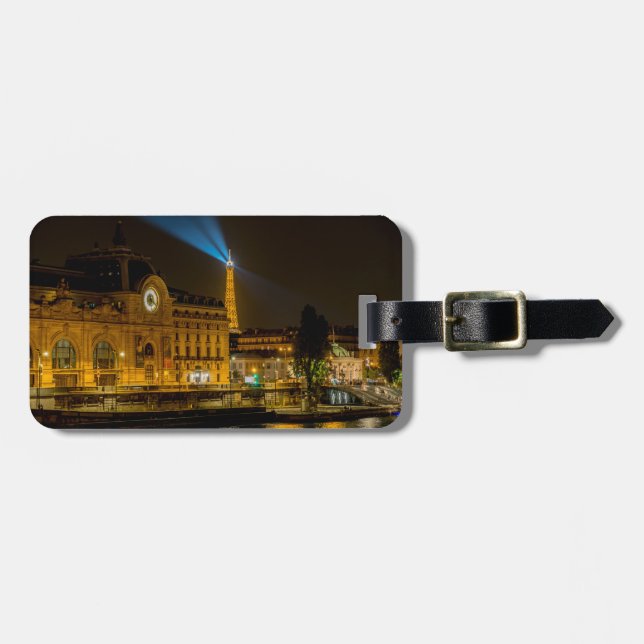 Musée d'Orsay in Paris nachts Gepäckanhänger (Vorderseite horizontal)