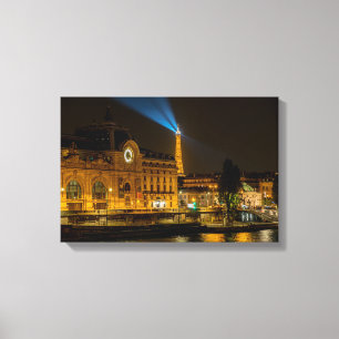 Musée d'Orsay in Paris nachts Leinwanddruck
