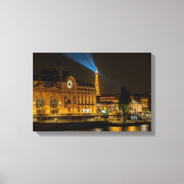 Musée d'Orsay in Paris nachts Leinwanddruck (Vorderseite)