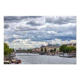Musée d'Orsay und Seine river - Paris, Frankreich Fotodruck