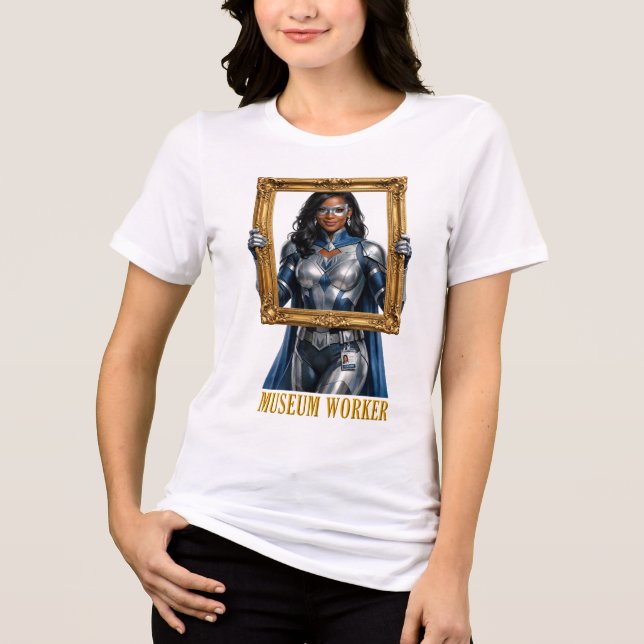 Museum-Arbeiter Superhelden T-Shirt Tri-Blend Shirt (Vorderseite)