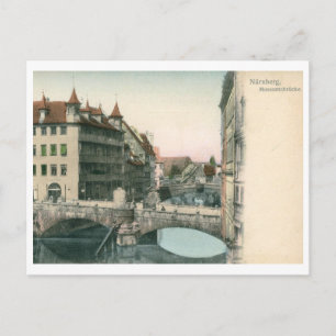 Museumsbrücke, Nürnberg, Deutschland Vintage Postkarte