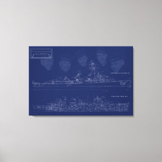 Museumschiff The Sullivans Bauplan mit Brüdern Leinwanddruck