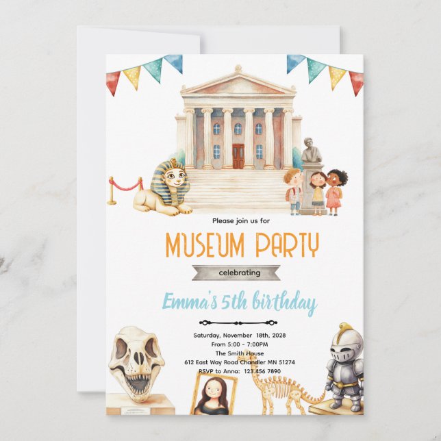 Museumstag-Party-Einladung Einladung (Vorderseite)