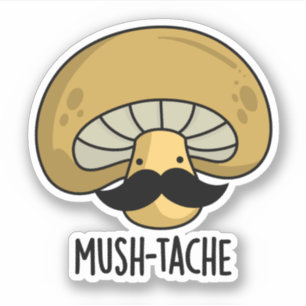 Mush-tache Funny Moustach Pilzpun Aufkleber