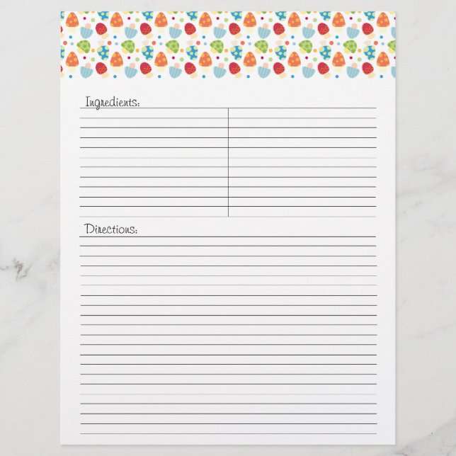 Mushroms Rezept Letterhead (Vorderseite)
