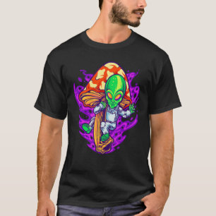 Mushroom Alien Psychedelic Space Shroom Hippie Fun T-Shirt