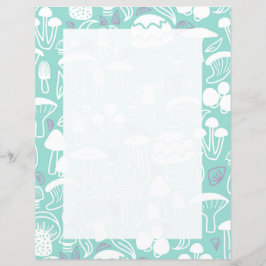 Mushroom Aqua Stationery Paper