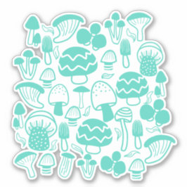 Mushroom Aquamarin Aufkleber