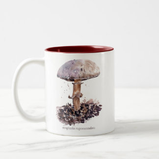 Mushroom-Aquarell Zweifarbige Tasse