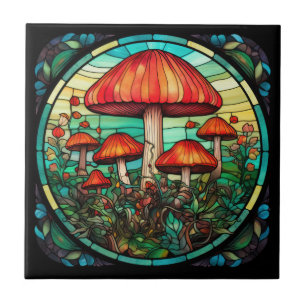 Mushroom Art Tile Fliese