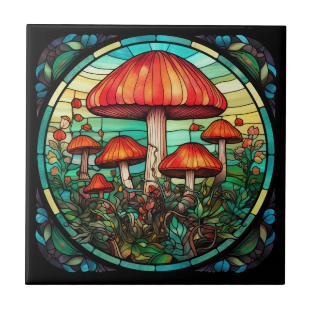 Mushroom Art Tile Fliese (Vorderseite)