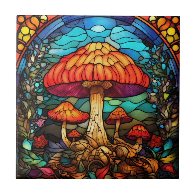 Mushroom Art Tile Fliese (Vorderseite)