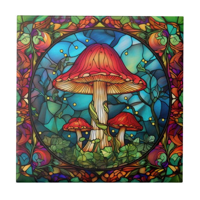 Mushroom Art Tile Fliese (Vorderseite)
