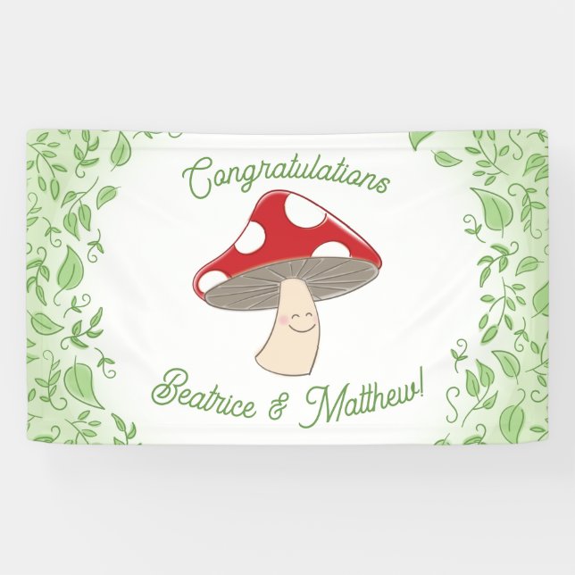 Mushroom Baby Dusche Banner (Horizontal)