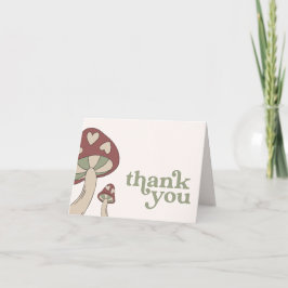 Mushroom Baby Dusche Danke | Sage Green Einladung