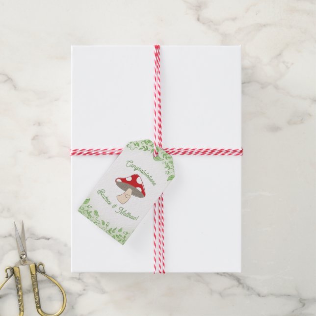 Mushroom Baby Dusche Geschenkanhänger (Mit Garn)