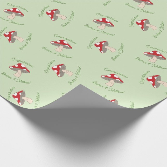 Mushroom Baby Dusche Geschenkpapier (Ecke)