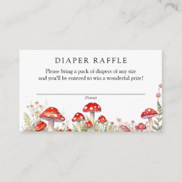 Mushroom Baby Shower Diaper Raffle Begleitkarte