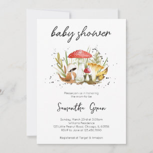 Mushroom Baby Shower Einladung