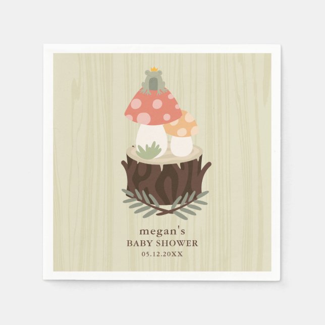 Mushroom Baby Shower Napkin Serviette (Vorderseite)