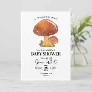 Mushroom Baby Shower Woodland Baby Dusche minimal Einladung