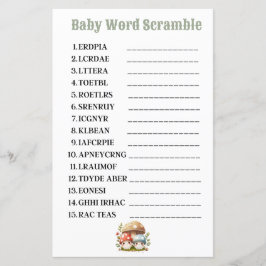 Mushroom Baby Word Scramble