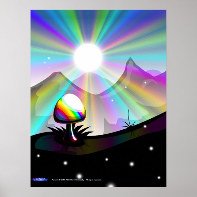 Mushroom-Bergposter Poster (Vorne)