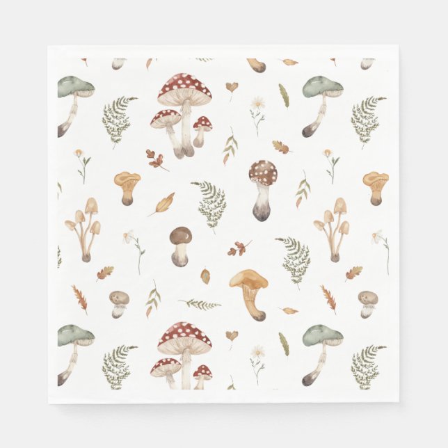 Mushroom Birthday Napkin Serviette (Vorderseite)