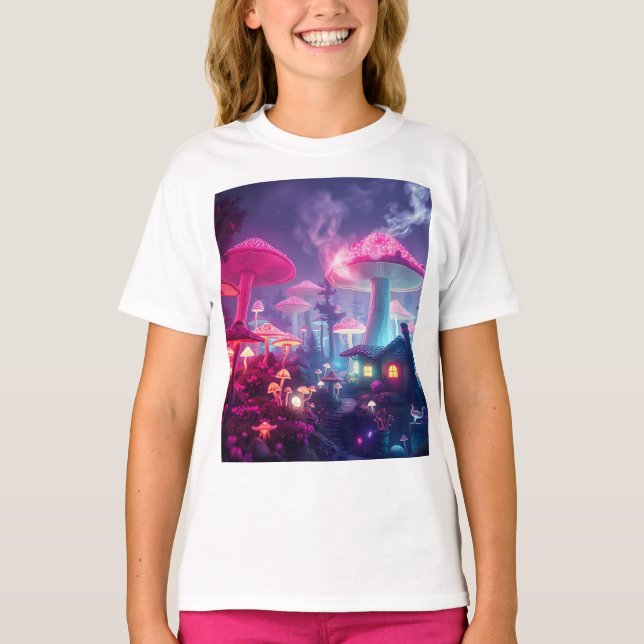 Mushroom Bungalow Neon & Space Osterfest Sonniger  T-Shirt (Vorderseite)