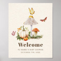 Mushroom Butterfly Woodland Pumpkin Baby Dusche