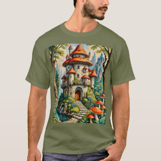 Mushroom Castle Fantasy Dreamscape T-Shirt