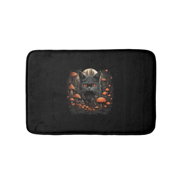 Mushroom Cat Cotattcore Ästhetische Goth Art Emmy Badematte (Vorderseite)