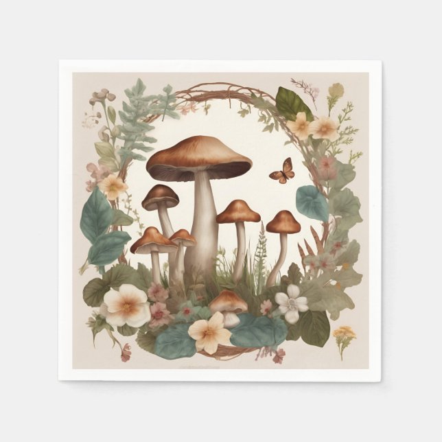 Mushroom-Cocktcore Serviette (Vorderseite)