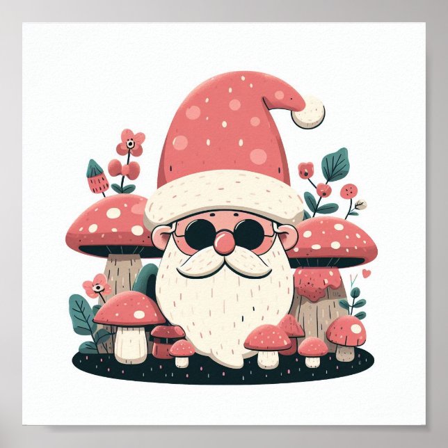 Mushroom Core Santa Poster (Vorne)