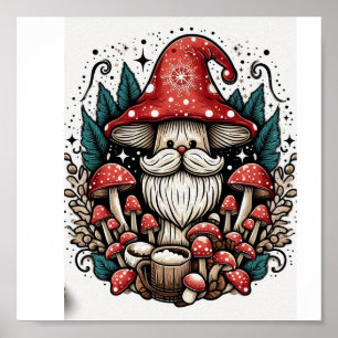 Mushroom Core Santa Poster